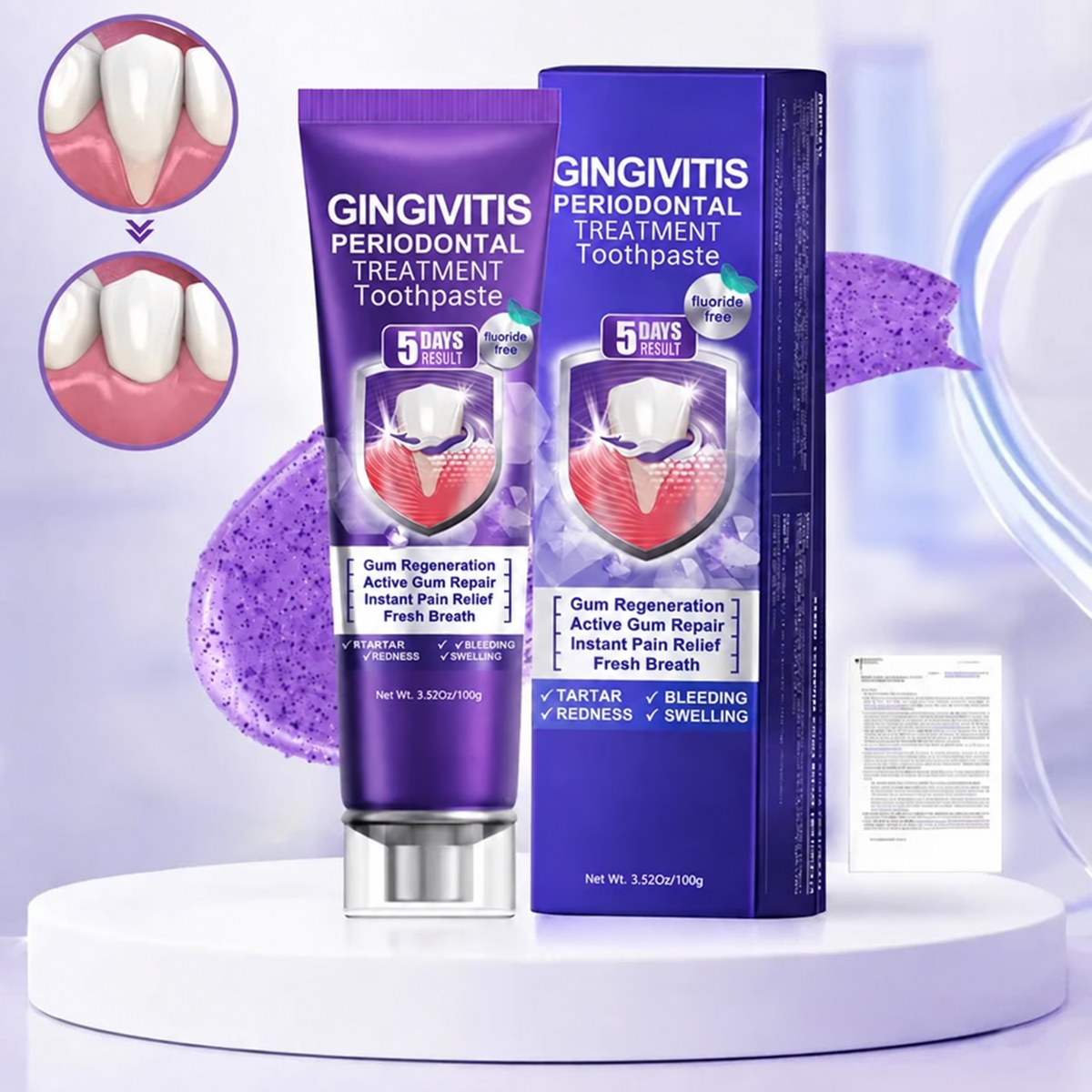 🦷 Periodontal Repair Toothpaste (for Bleeding Gums, Receding Gums, and Loose Teeth)