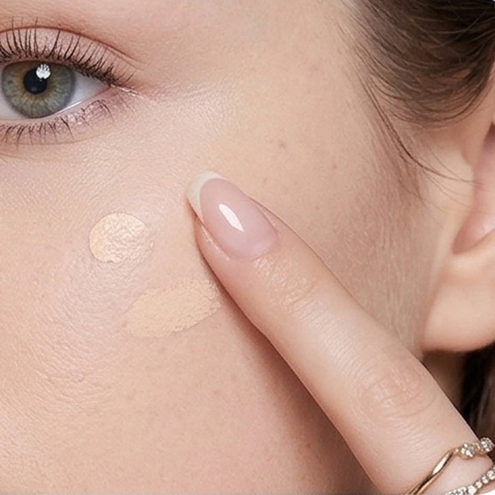 Blend the concealer lightly with a fingertip