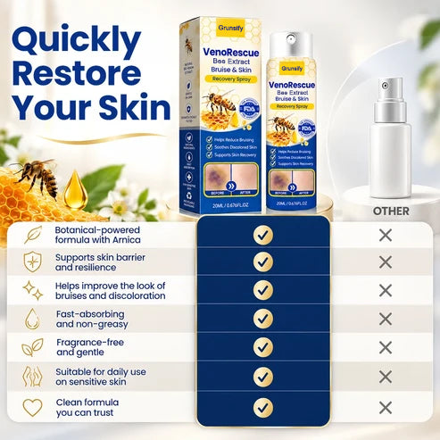 Grunsify VenoRescue Bee-Extract bruise skin recovery spray