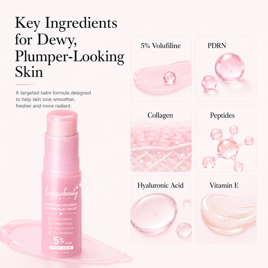 🔥LAST DAY 60% OFF luyiquebeauty PDRN Pink Collagen Volume Multi Balm