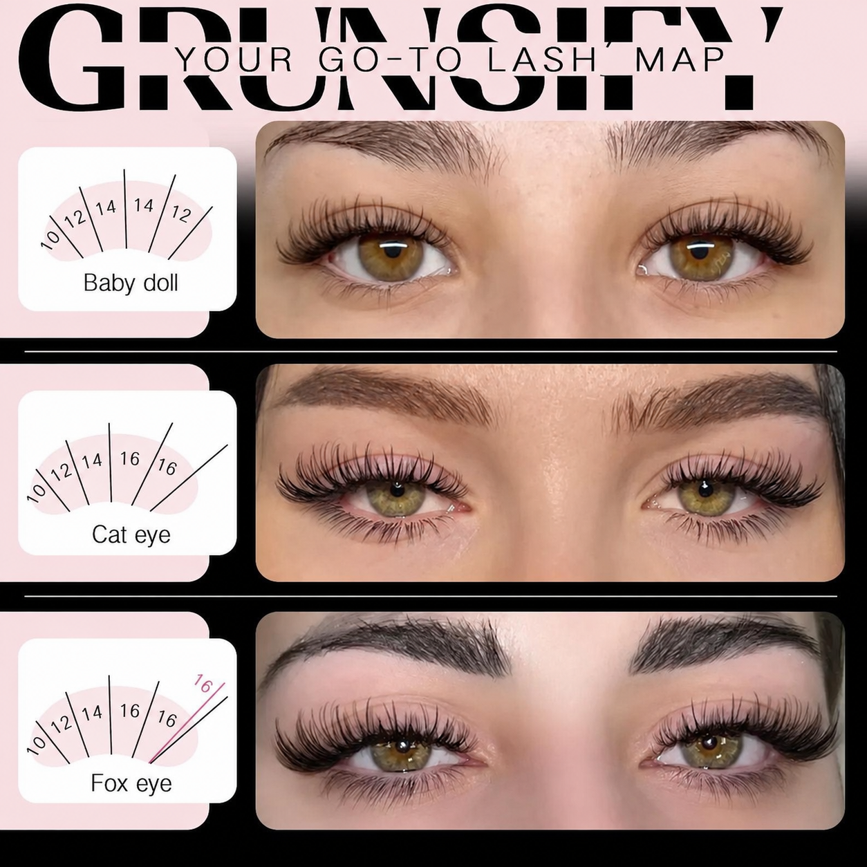 Grunsify Wispy Cluster Lashes, Naturally Blended, 10-16mm, Fluffy and Lightweight, Suitable for Everyday Makeup Applications.