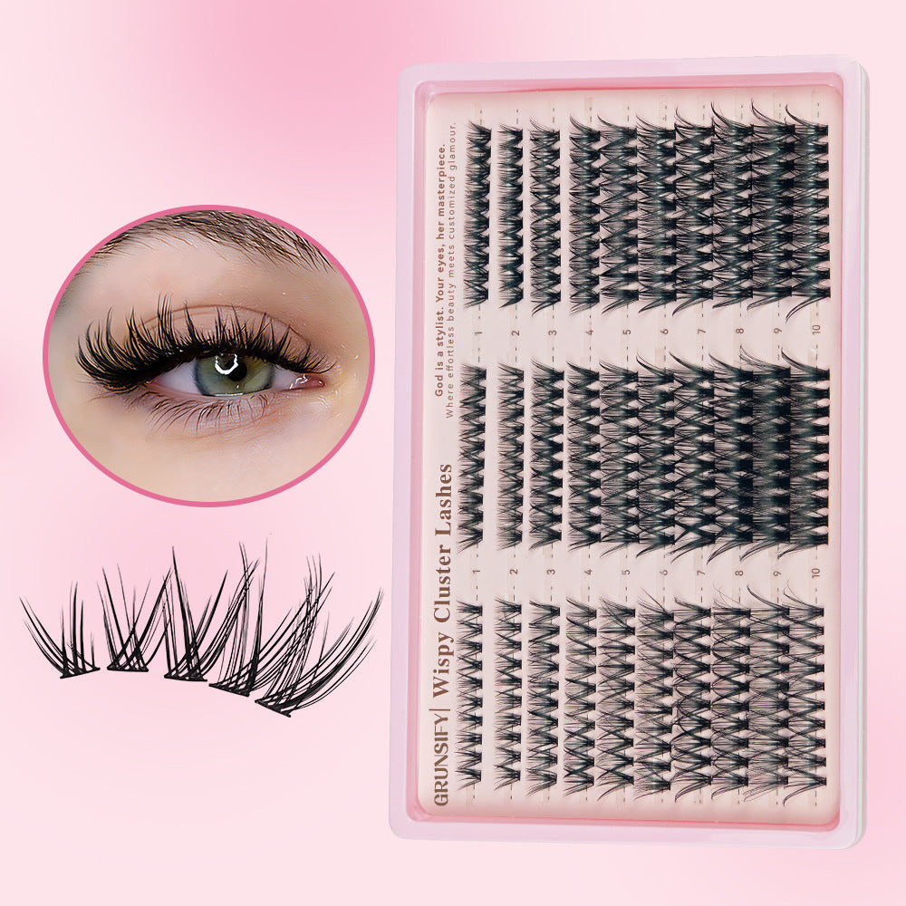 Grunsify Wispy Cluster Lashes, Naturally Blended, 10-16mm, Fluffy and Lightweight, Suitable for Everyday Makeup Applications.