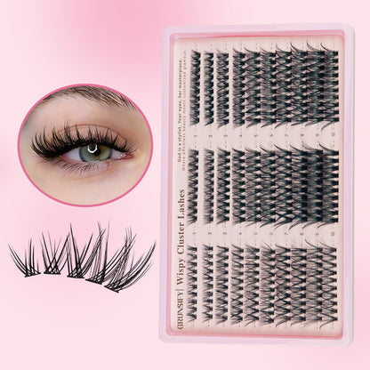 Grunsify Wispy Cluster Lashes, Naturally Blended, 10-16mm, Fluffy and Lightweight, Suitable for Everyday Makeup Applications.