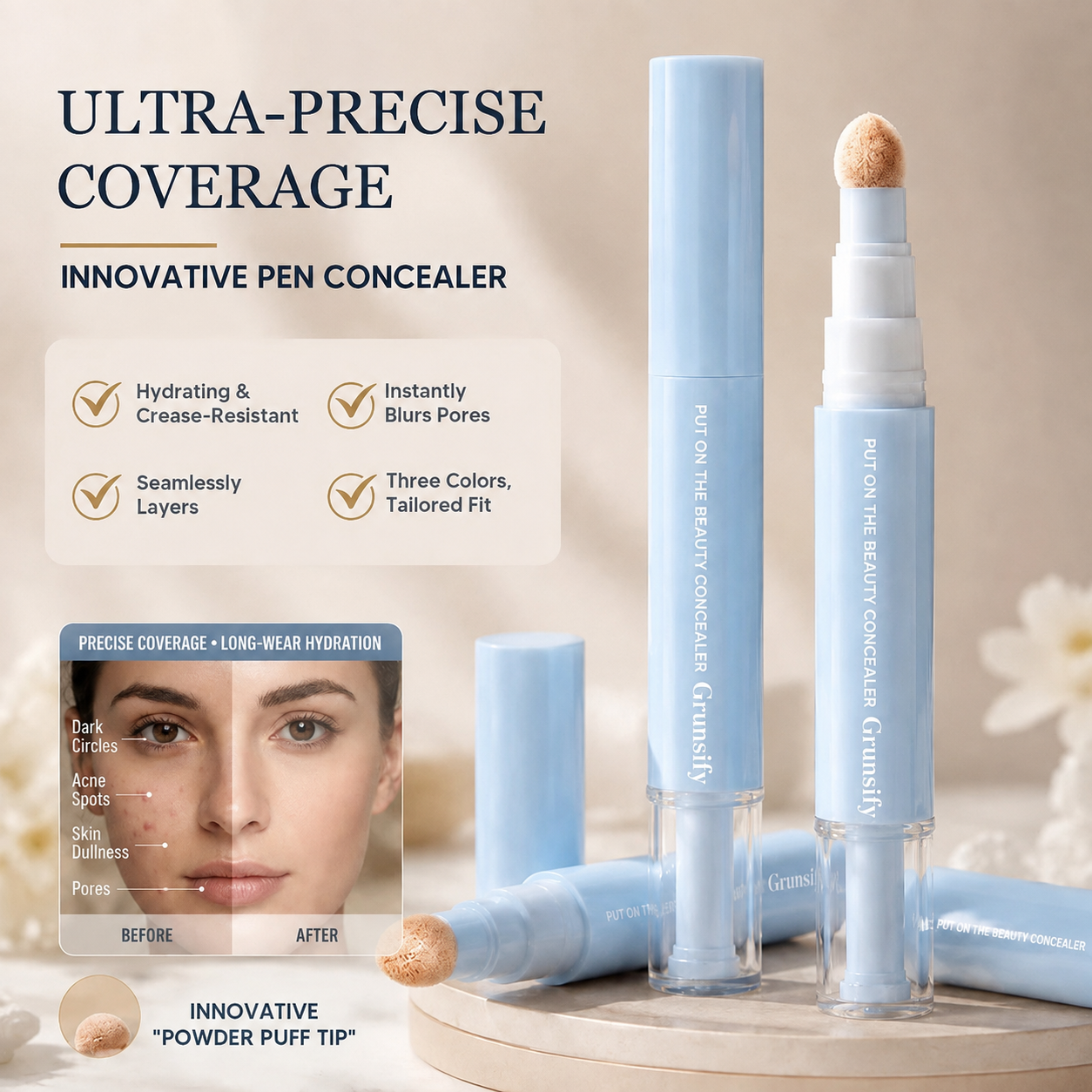 💝 Today Only — 50% Off 💝 Concealer Pen – Brightens, color-corrects, and provides long-lasting coverage